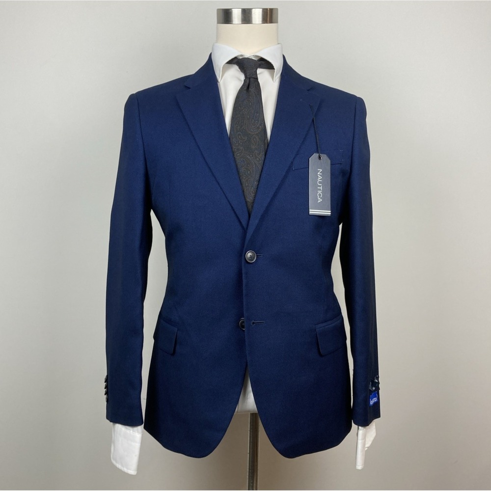 Nautica Jacket Blazer Men's Suit Blue Birdseye Jacket Blazer 36S No pants